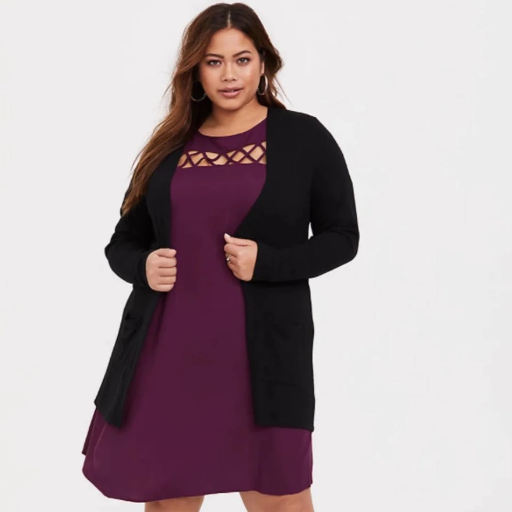 NWT Torrid purple lattice trapeze dress